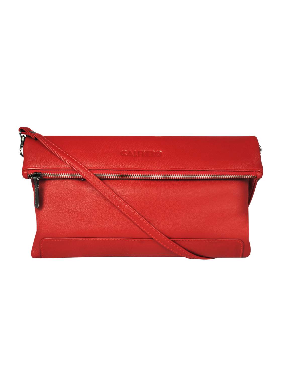 red solid regular sling bag
