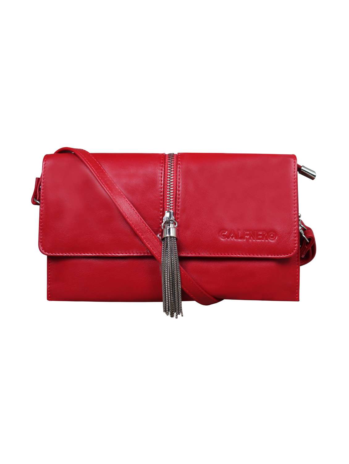 red solid regular sling bag