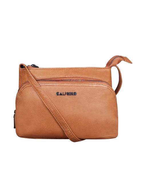 brown solid regular sling bag - 18390623 - Standard Image - 0