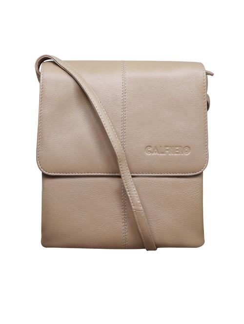 beige textured regular sling bag - 18390628 - Standard Image - 0