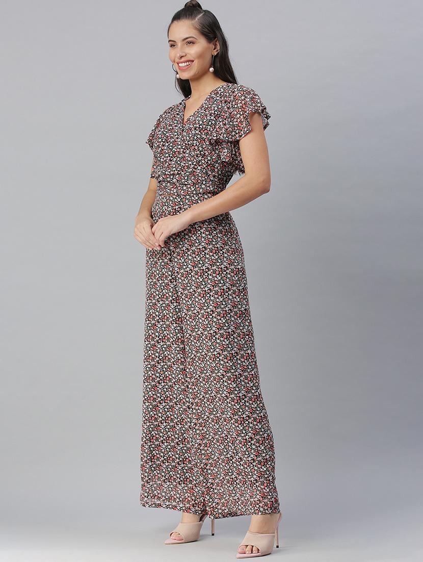 v-neck printed top and palazzos set set - 18390820 - Standard Image - 1