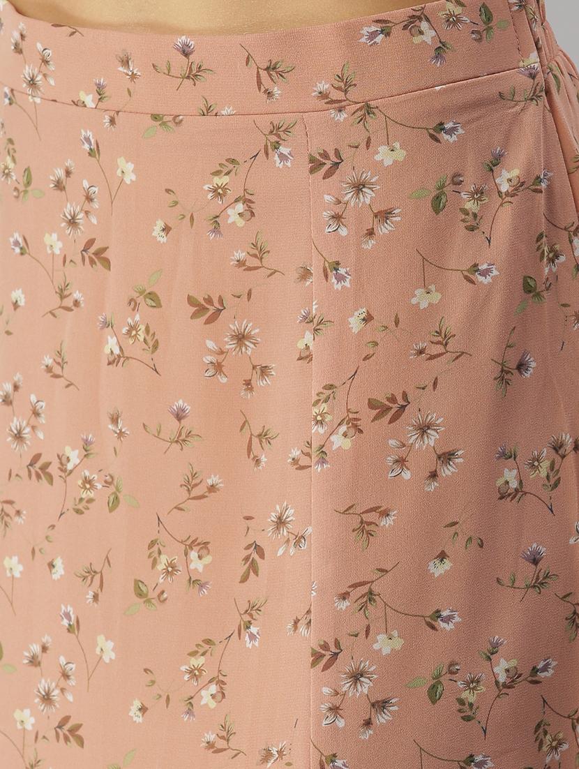 v-neck printed top and skirt set set - 18390822 - Standard Image - 4