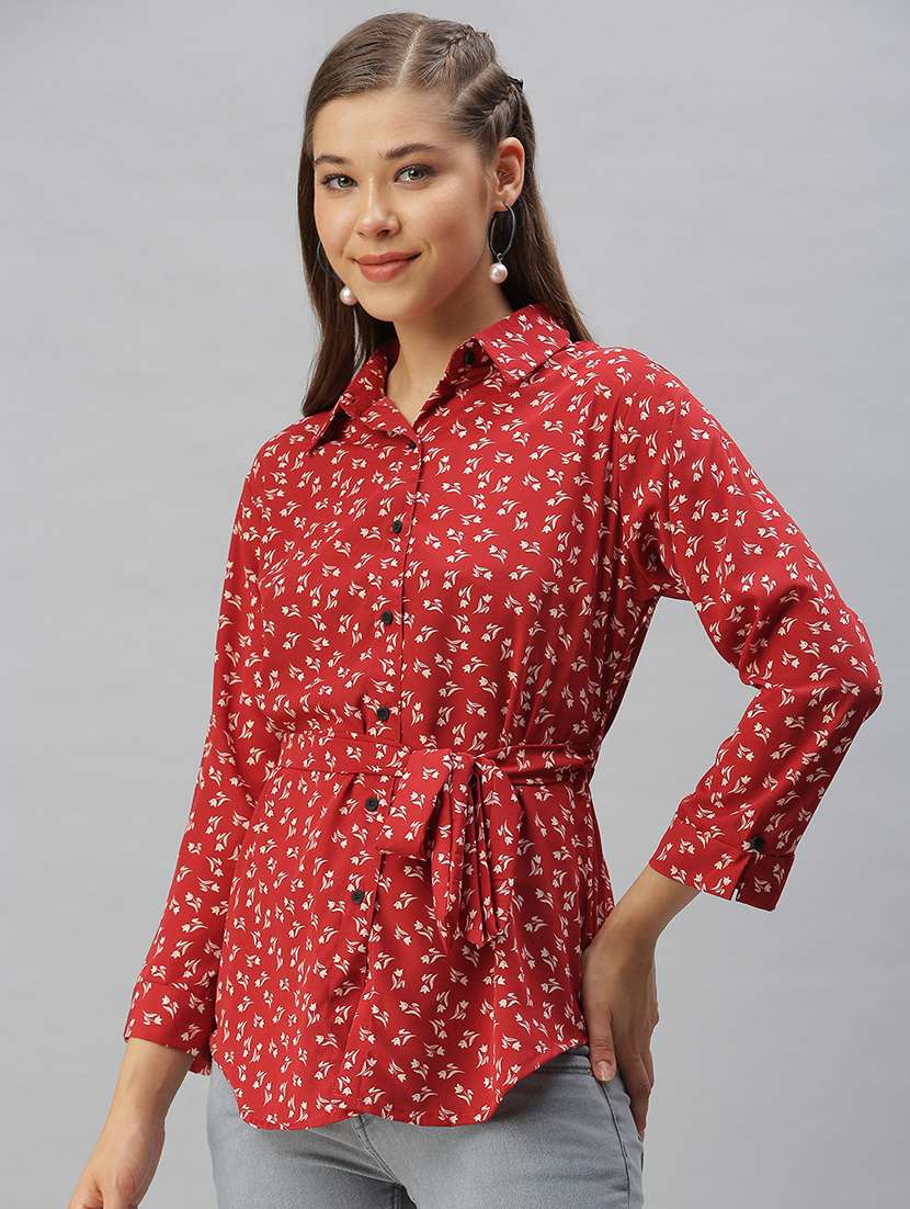 shirt collar floral regular shirt - 18390847 -  Standard Image - 1