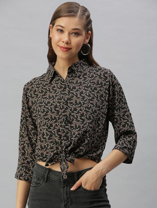 shirt collar floral regular shirt - 18390860 - Standard Image - 0
