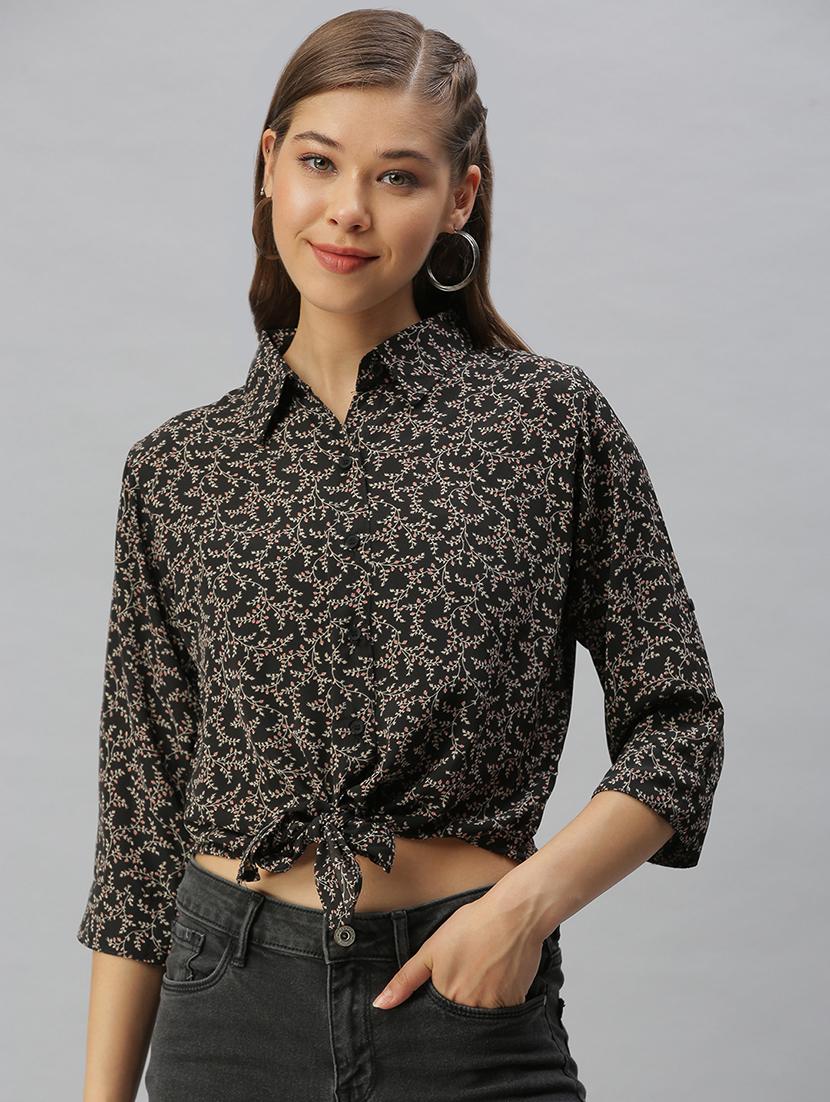 shirt collar floral regular shirt - 18390860 - Zoom Image - 0