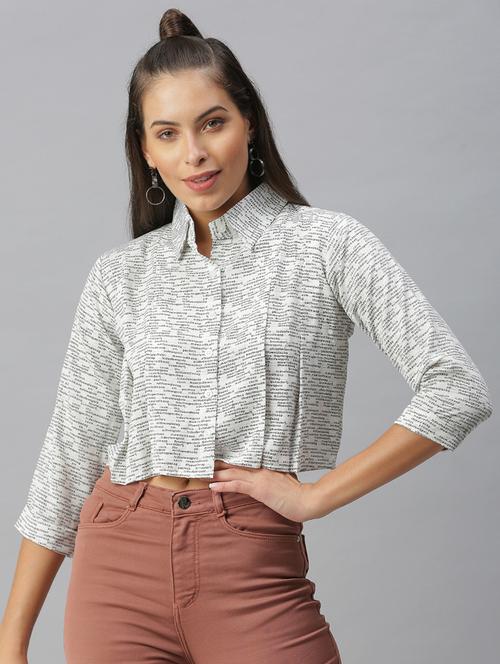 shirt collar printed regular shirt - 18390866 - Standard Image - 0