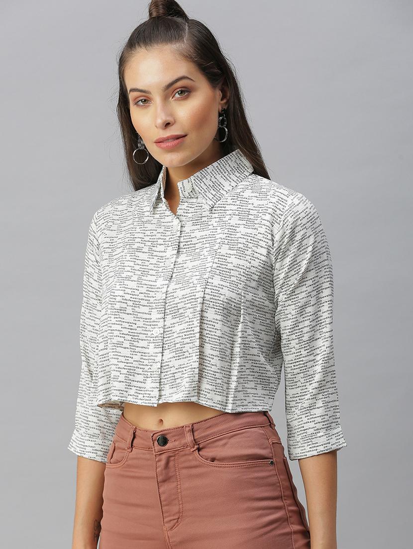 shirt collar printed regular shirt - 18390866 - Standard Image - 1