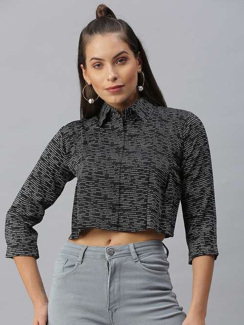 shirt collar printed regular shirt - 18390867 - Standard Image - 0