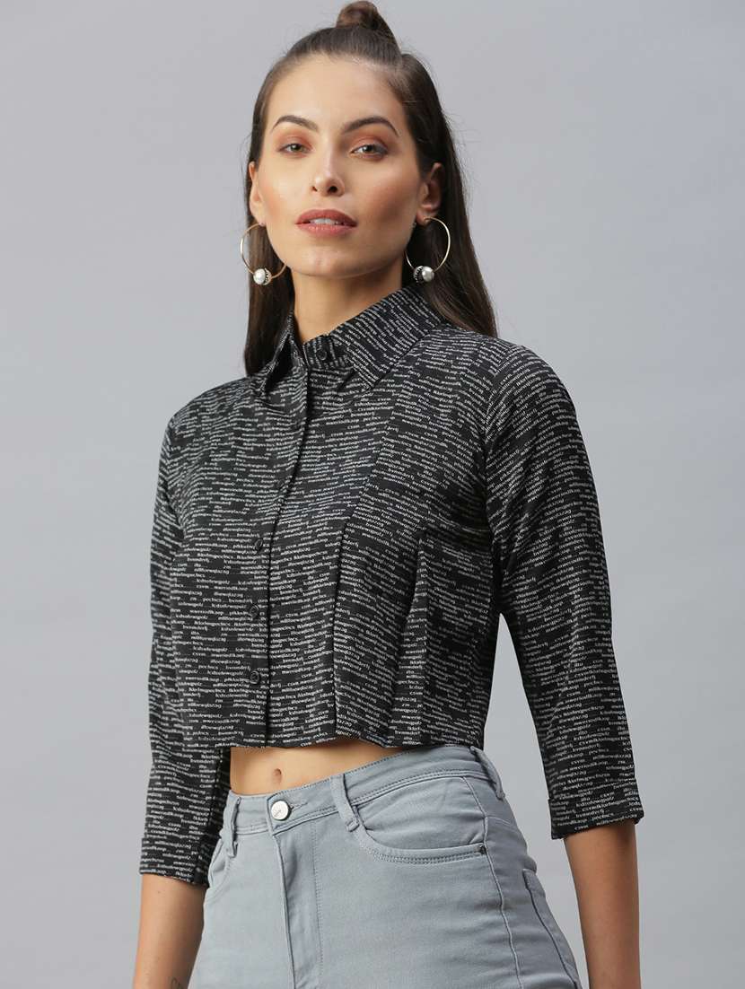 shirt collar printed regular shirt - 18390867 - Standard Image - 1