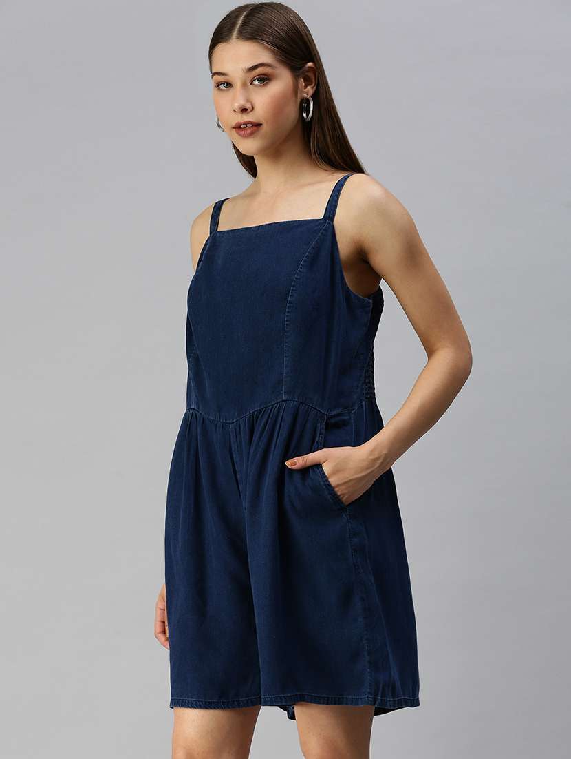 square neck solid romper  - 18390894 -  Standard Image - 1