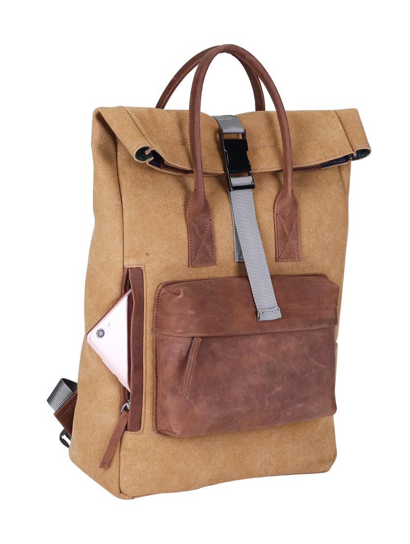 camel canvas backpack - 18390898 - Standard Image - 4