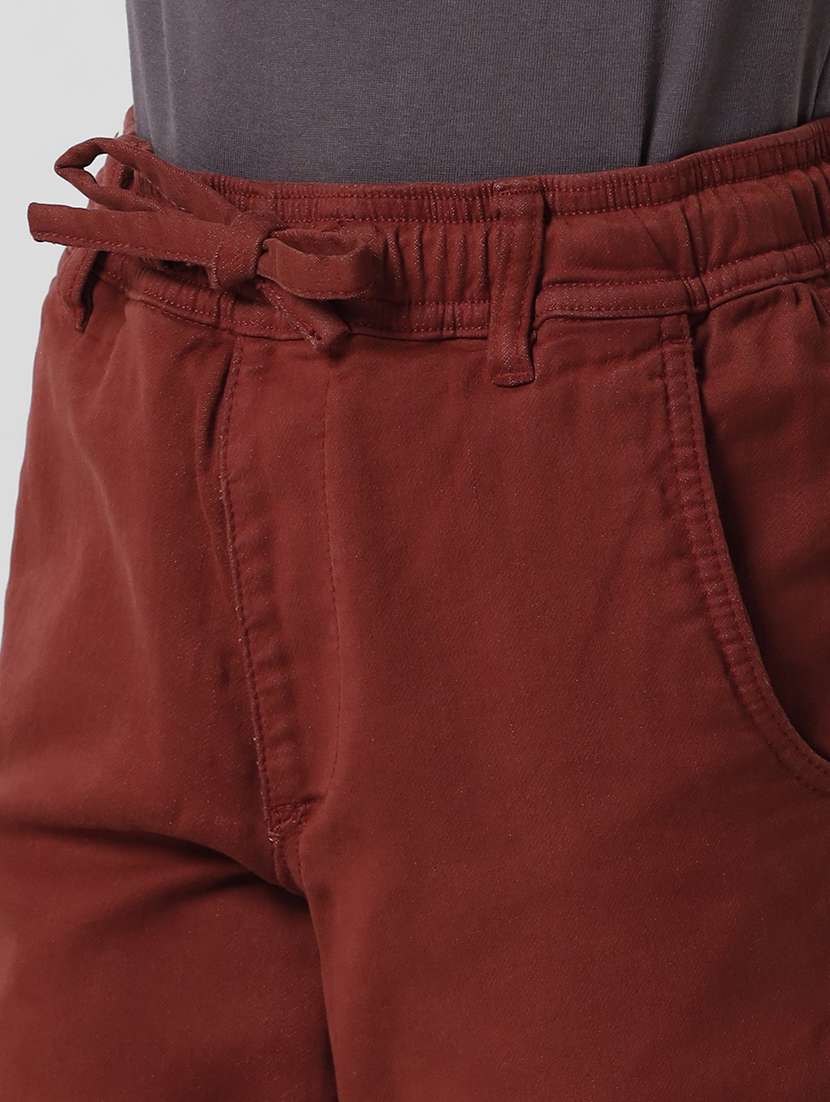boys brown solid joggers trouser - 18391607 -  Standard Image - 4