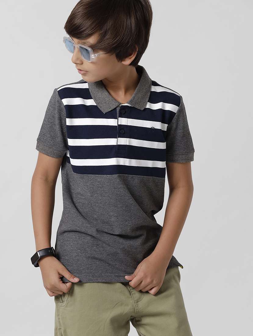 grey striped regular t-shirt - 18391634 -  Standard Image - 1