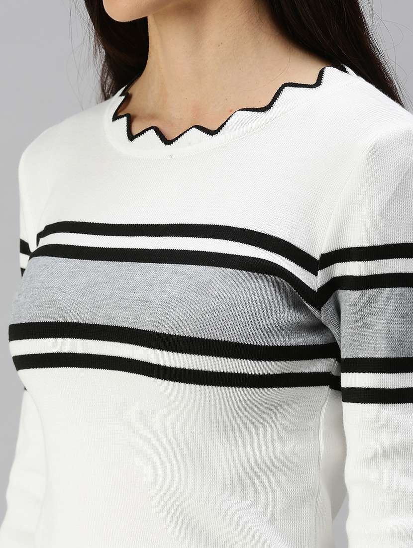 white  striprd crop top - 18391983 -  Standard Image - 4