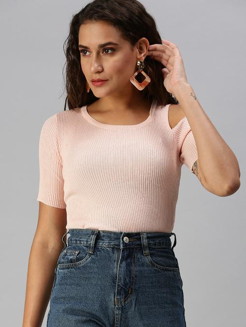 women's straight round neck top - 18391990 - Standard Image - 0