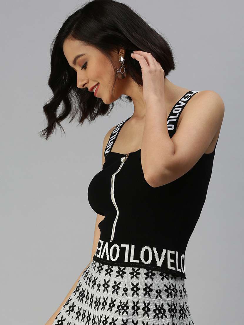 sleeveless solid crop top - 18392043 -  Standard Image - 1