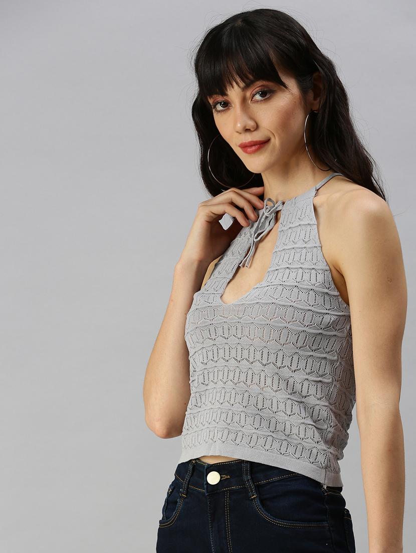 women's crop halter neck top - 18392046 -  Standard Image - 1