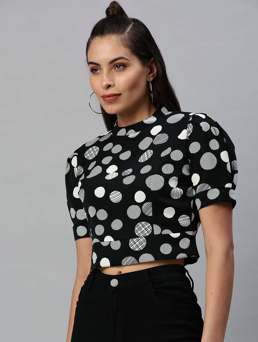 women's crop high neck top - 18392051 -  Standard Image - 1