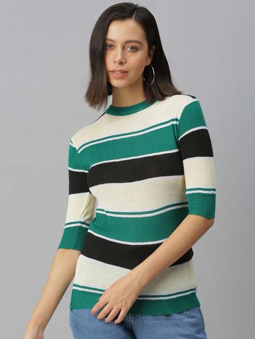 short sleeved striped regular top - 18392126 -  Standard Image - 0