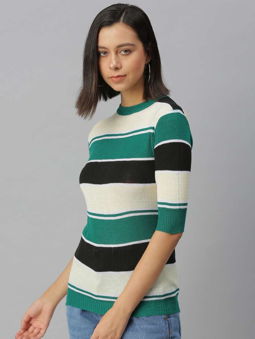 short sleeved striped regular top - 18392126 -  Standard Image - 1