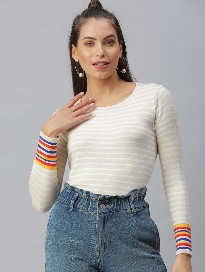 women's straight round neck top