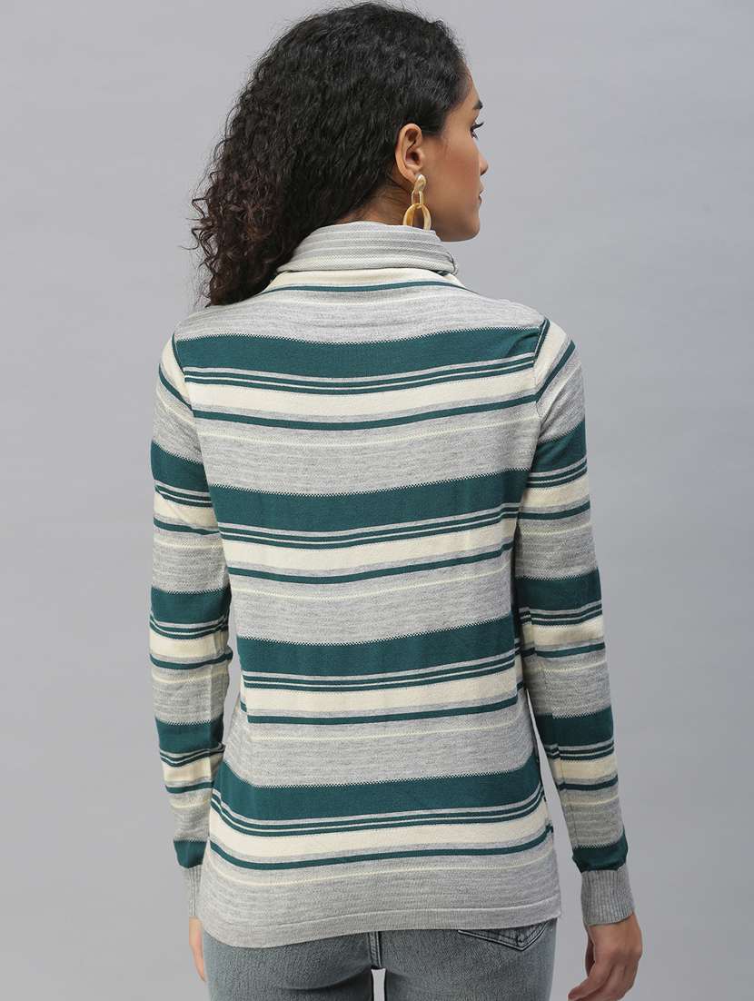 high neck striped top  - 18392163 -  Standard Image - 1