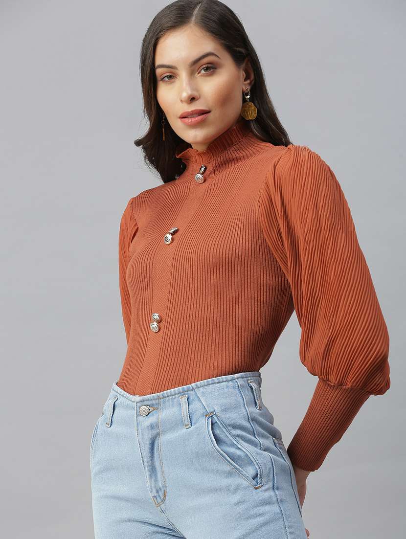 bishop sleeve solid top  - 18392181 -  Standard Image - 1