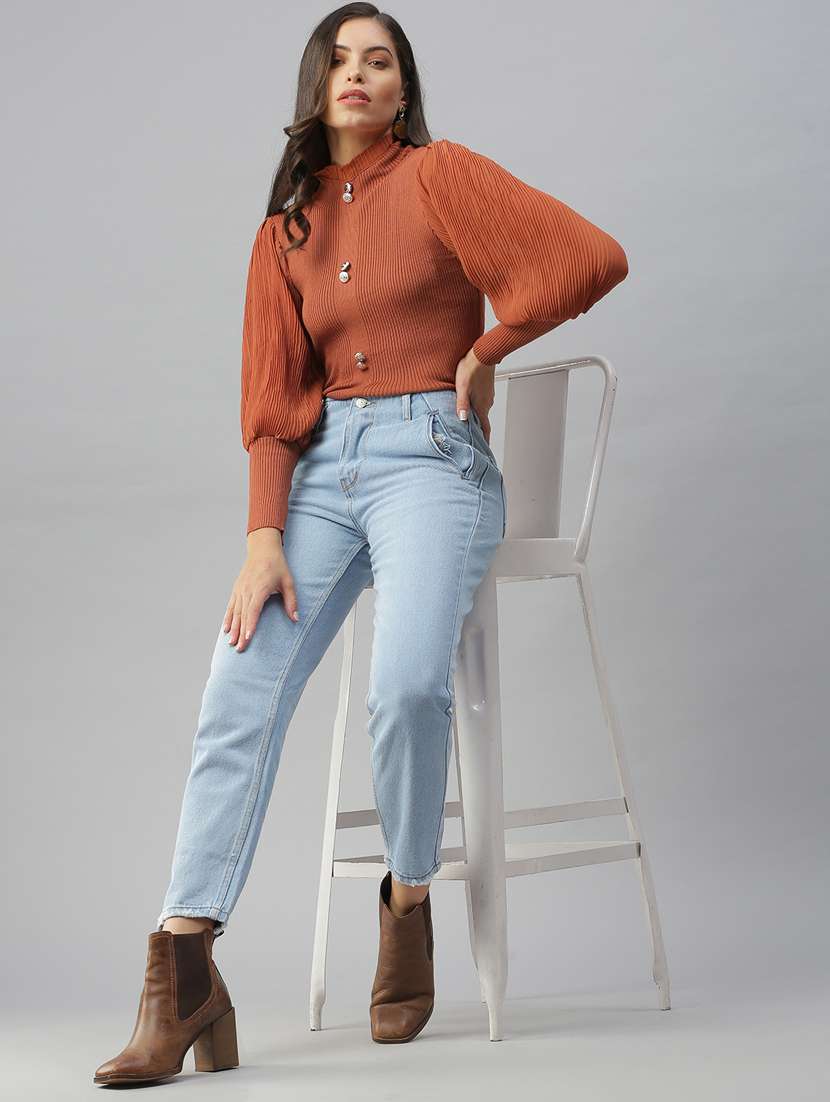 bishop sleeve solid top  - 18392181 -  Standard Image - 4