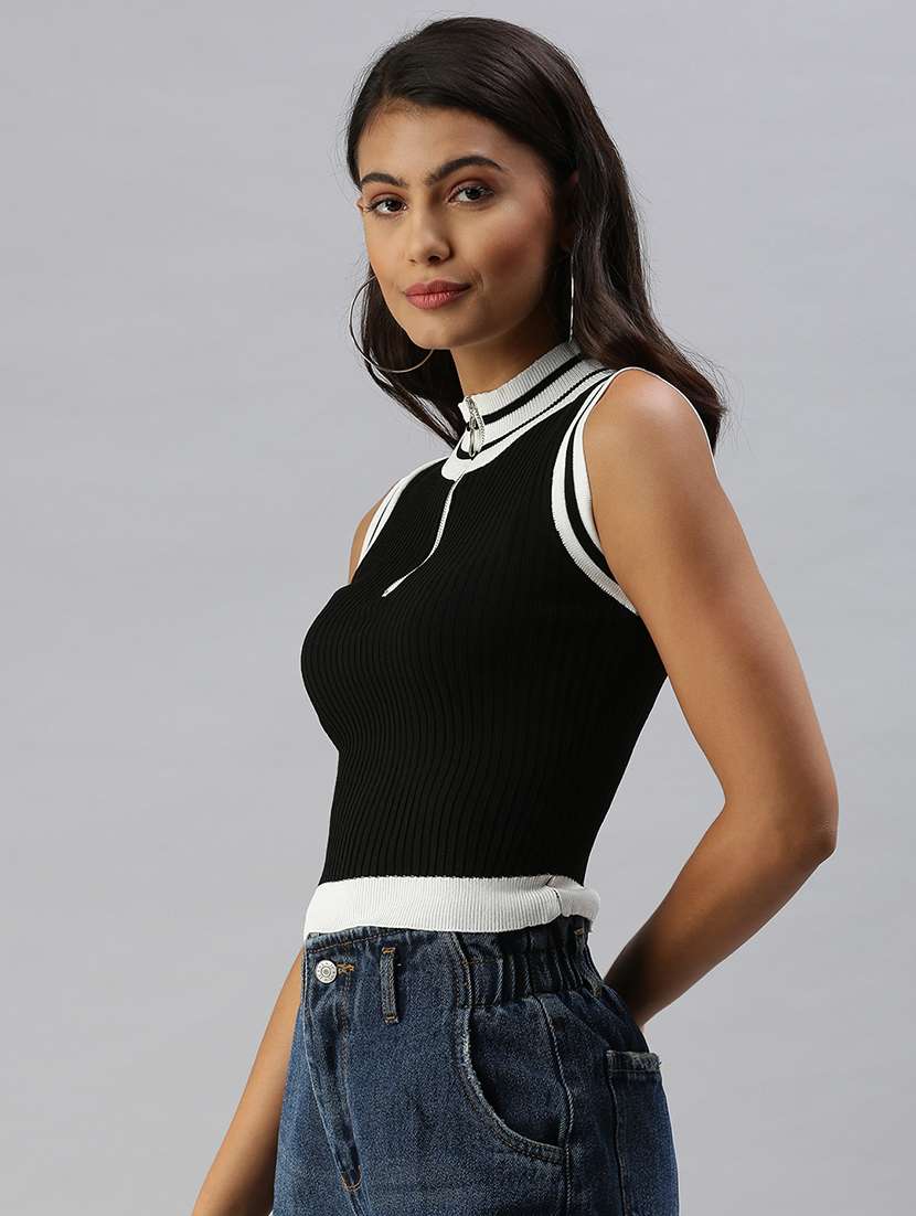 women's crop high neck top - 18392226 -  Standard Image - 1