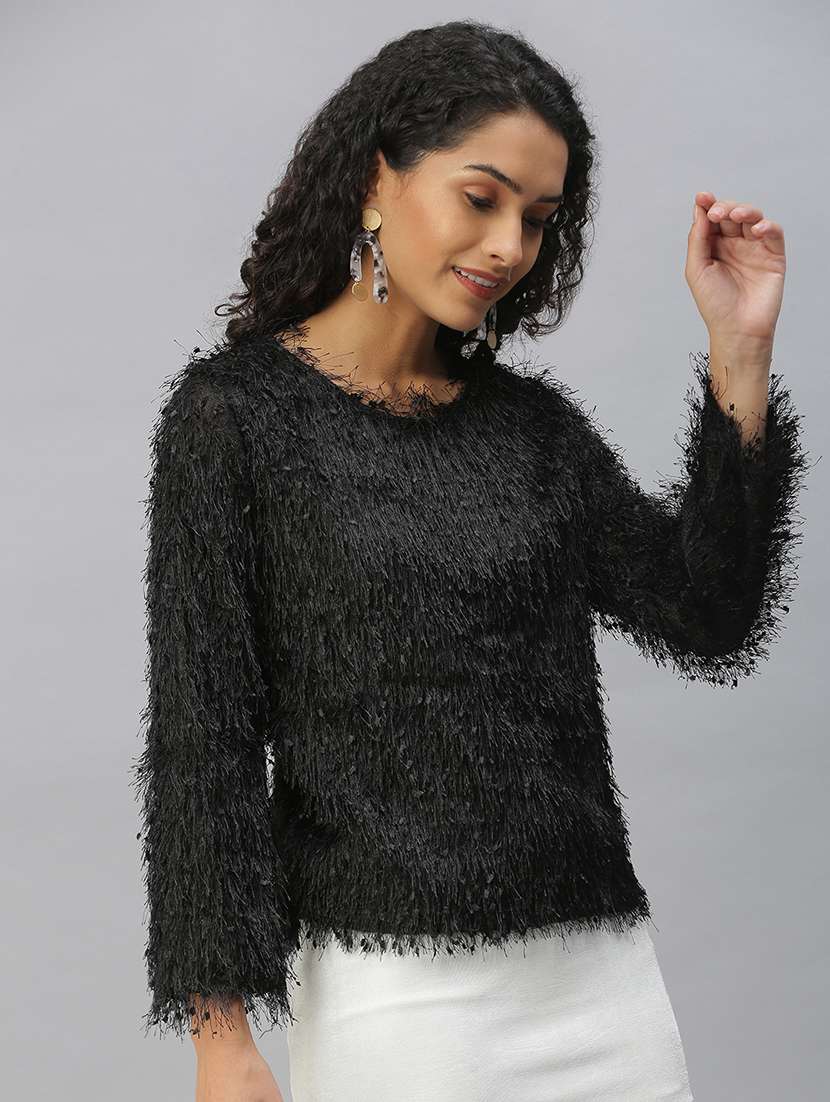 women's straight round neck top - 18392229 -  Standard Image - 1