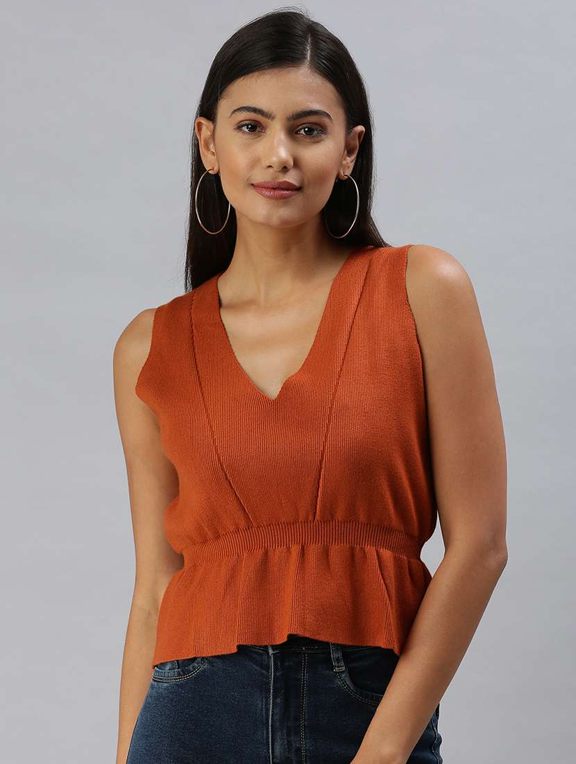 brown acrylic regular top