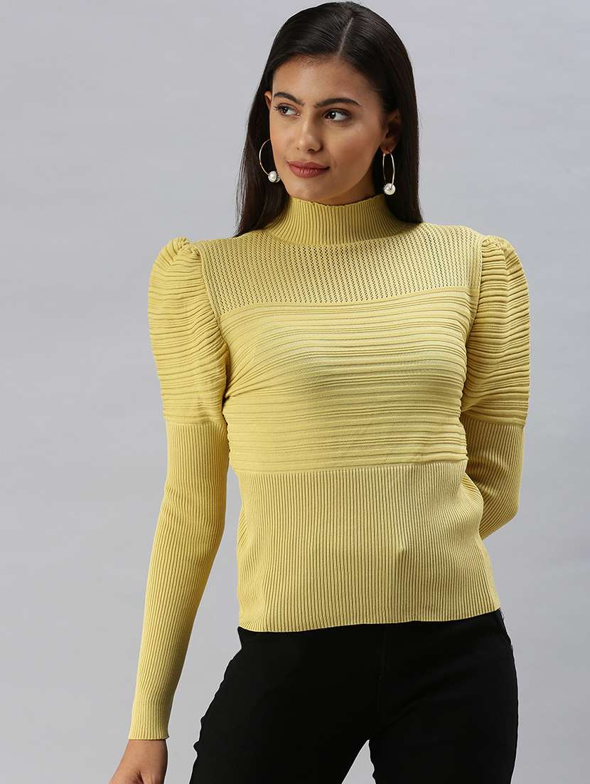 women's straight high neck top