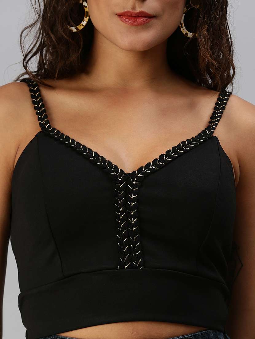 women's crop shoulder strap top - 18392284 -  Standard Image - 4