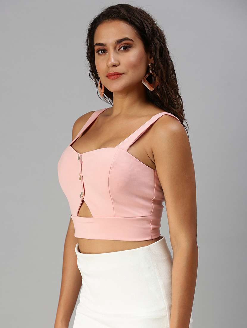 women's crop shoulder strap top - 18392285 -  Standard Image - 1