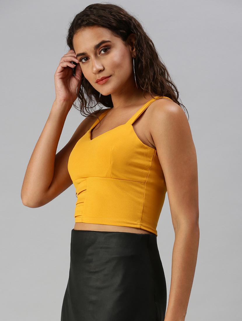 women's crop shoulder strap top - 18392289 - Standard Image - 1