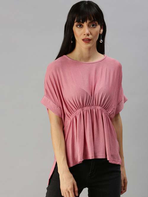 women's high-low round neck top - 18392300 -  Standard Image - 0