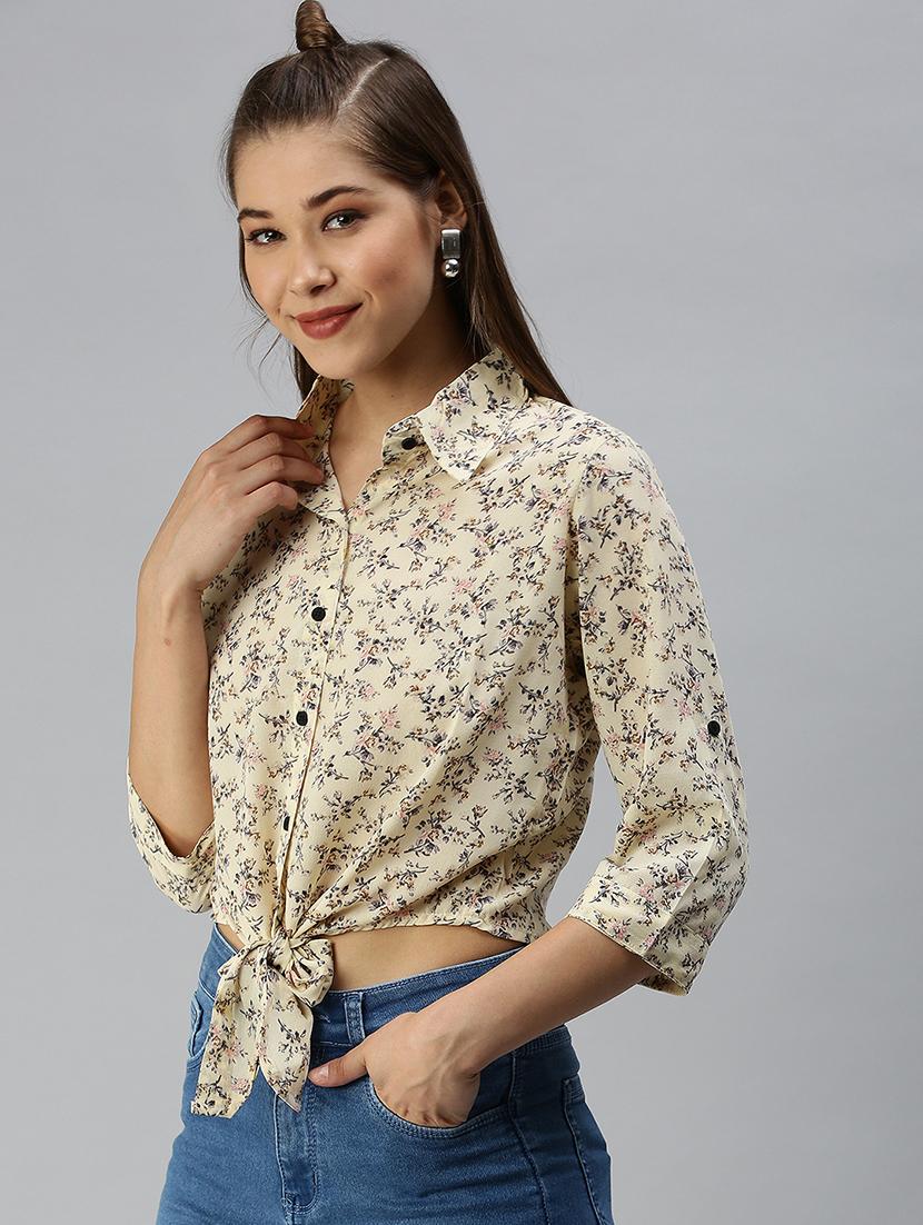 women's blouson collared top - 18392305 - Standard Image - 1