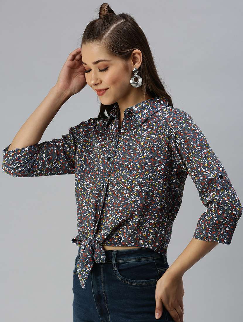 women's crop collared top - 18392306 -  Standard Image - 1