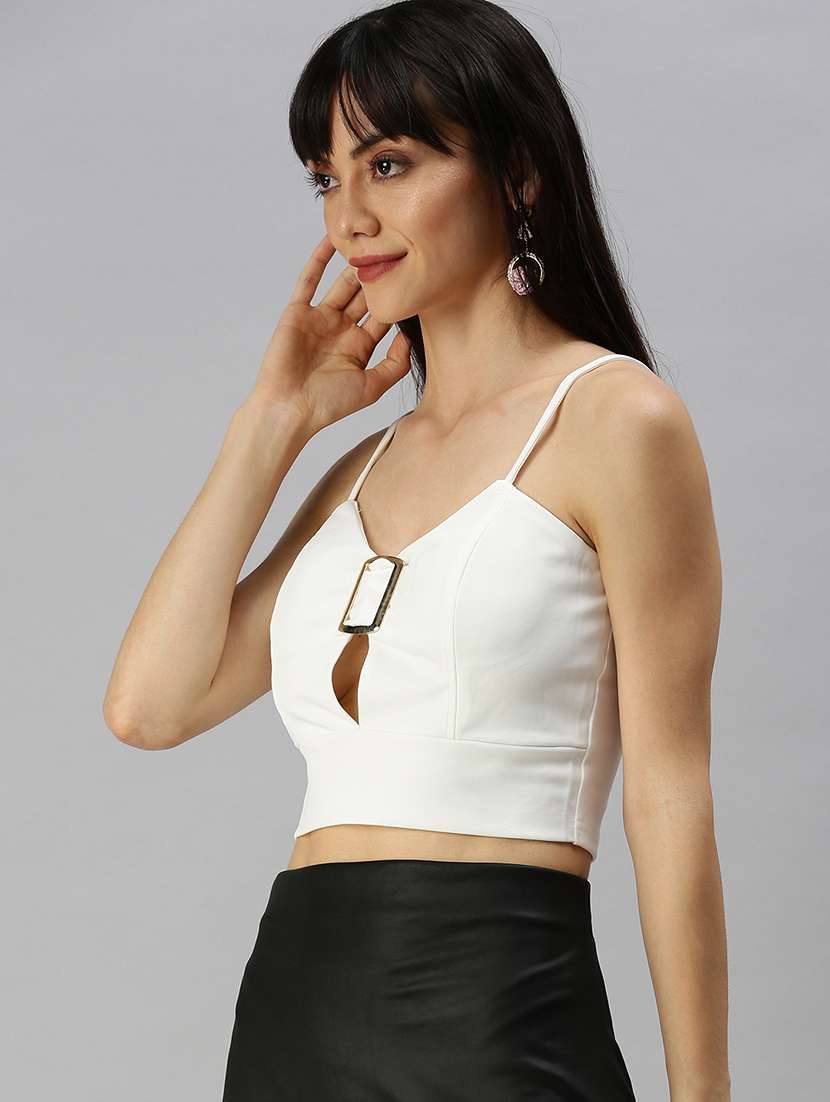women's crop shoulder strap top - 18392309 -  Standard Image - 1