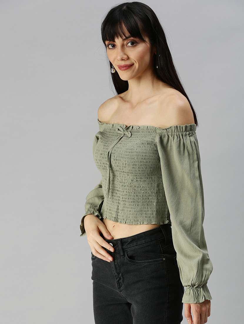 women's crop off shoulder top - 18392312 -  Standard Image - 1
