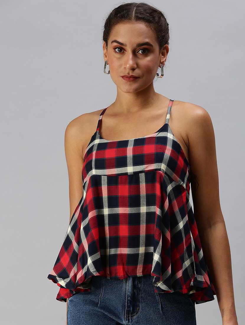 women's a line shoulder strap top