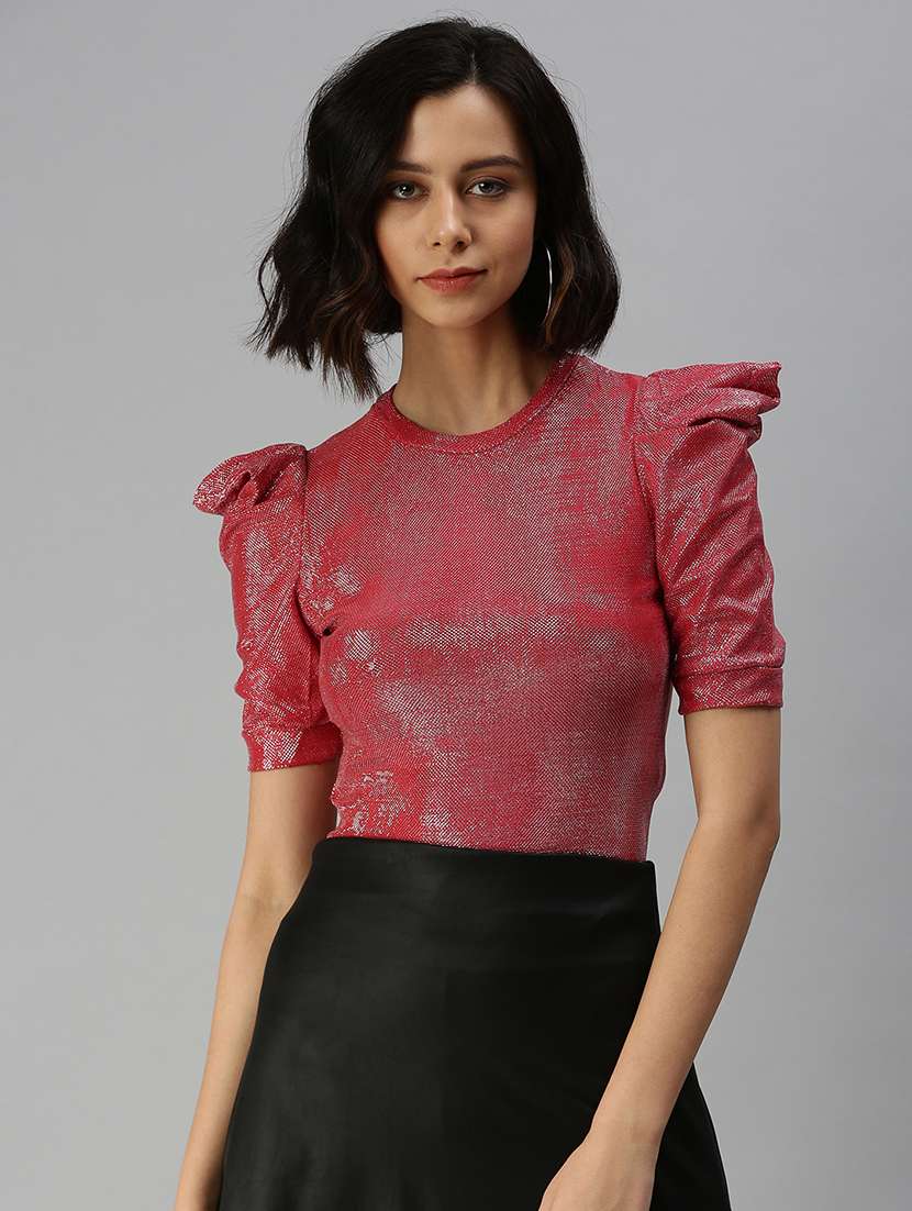 women's straight round neck top