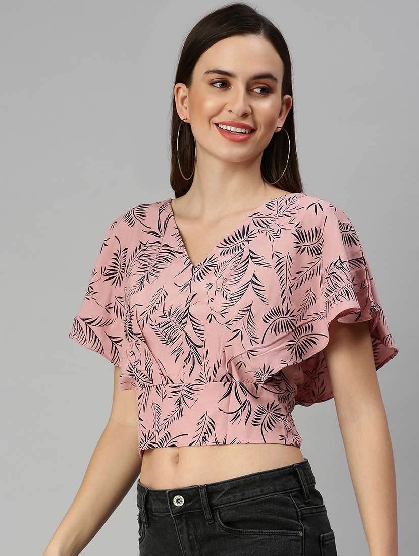 women's blouson v neck top - 18392341 -  Standard Image - 1