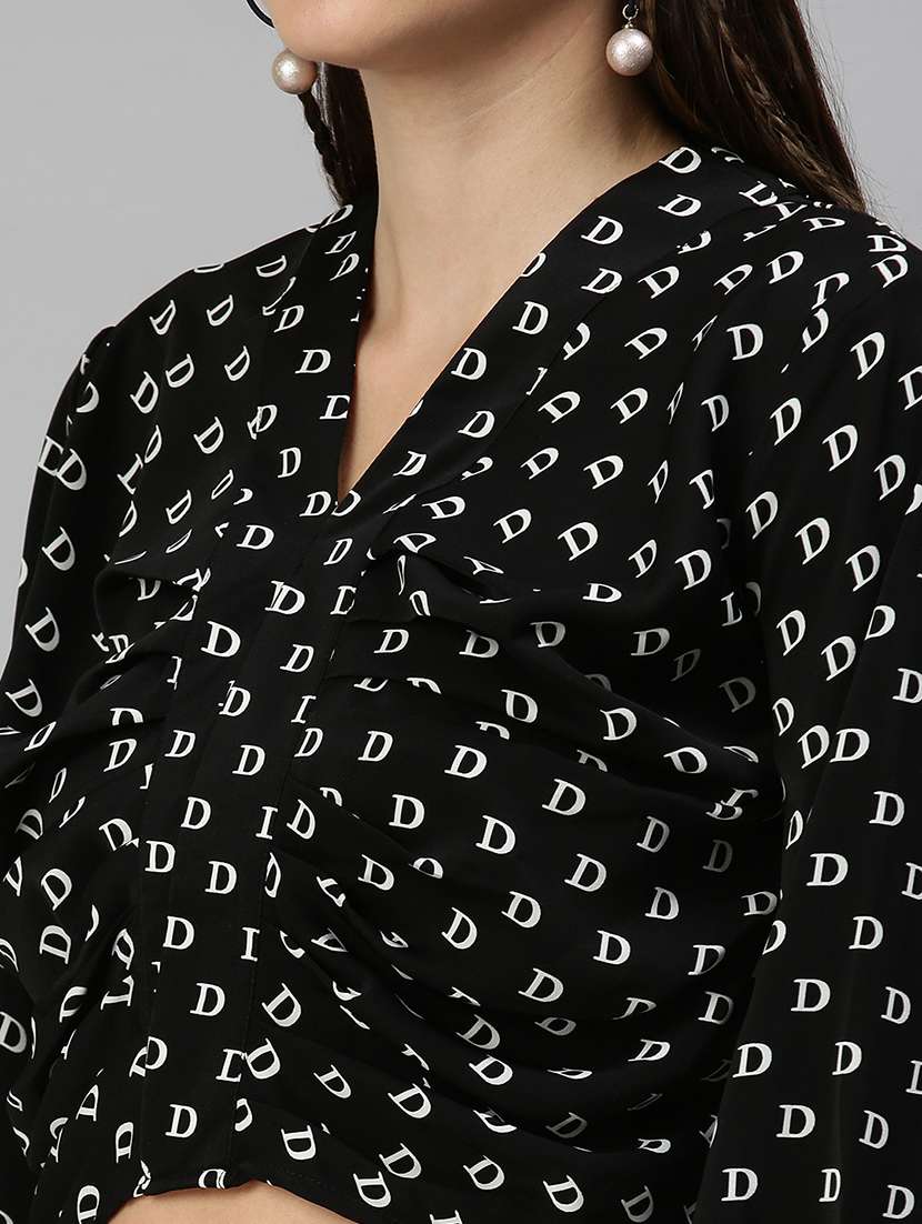 women's high-low v neck top - 18392357 -  Standard Image - 4