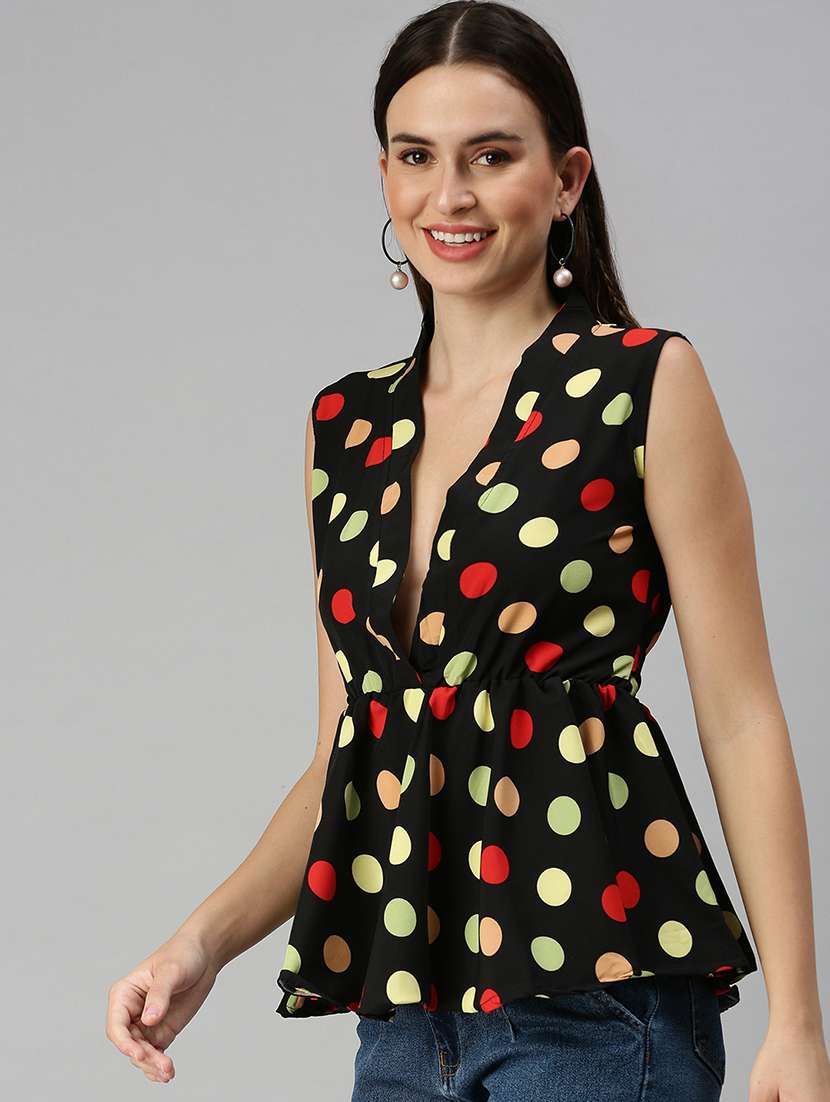 women's peplum v neck top - 18392358 -  Standard Image - 1