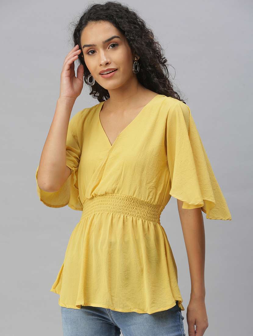 women's peplum v neck top - 18392372 -  Standard Image - 1