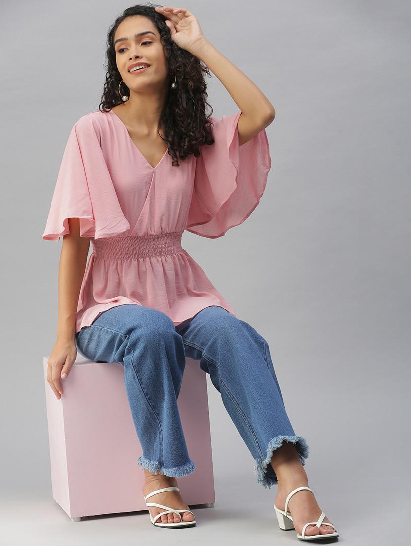 women's peplum v neck top - 18392374 - Standard Image - 4