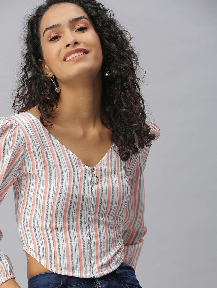 women's crop v neck top - 18392375 -  Standard Image - 1