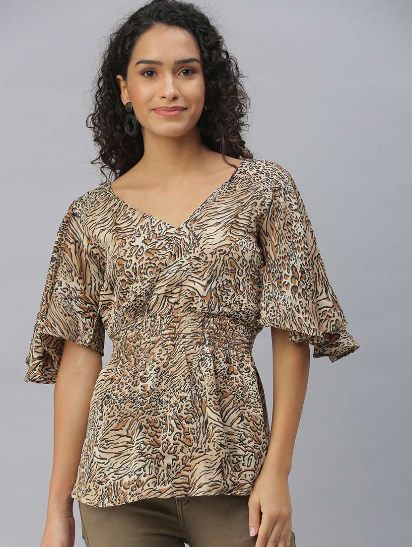 women's peplum v neck top