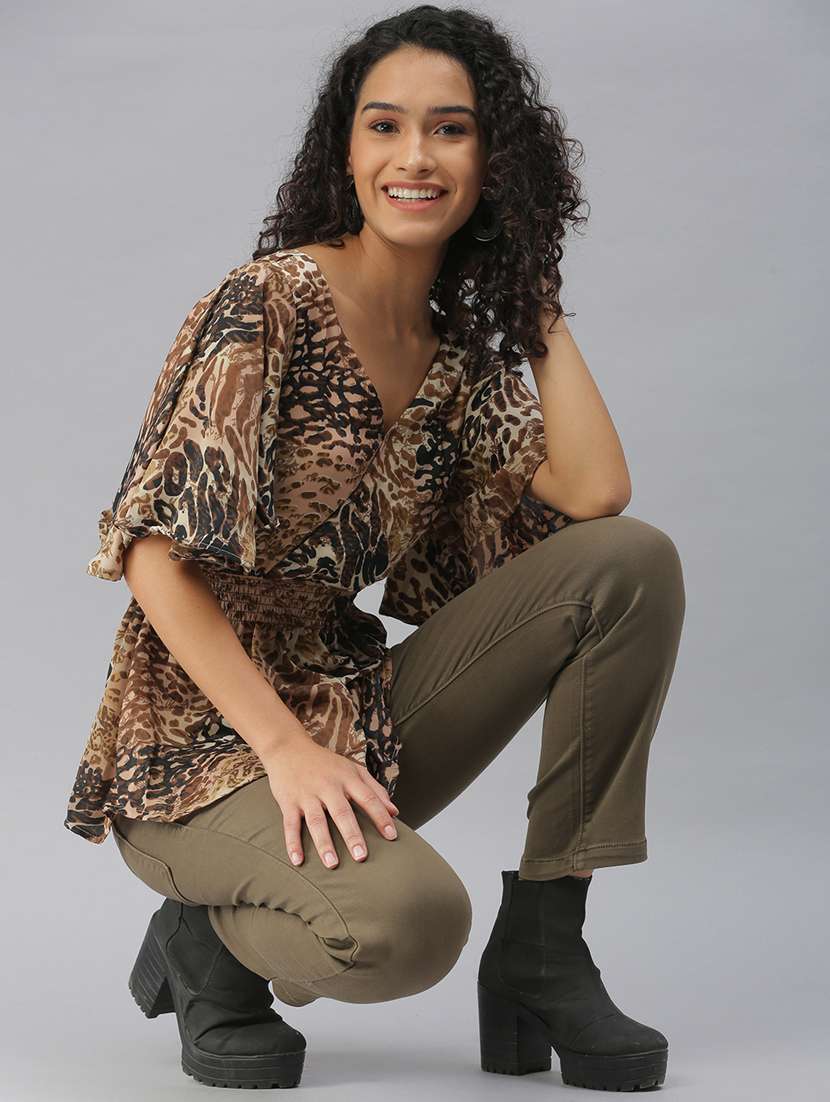 women's peplum v neck top - 18392390 - Standard Image - 4